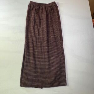 CTC‎ Carol Turner Collection Striped Maxi Skirt Size Small Elastic Waist Slit